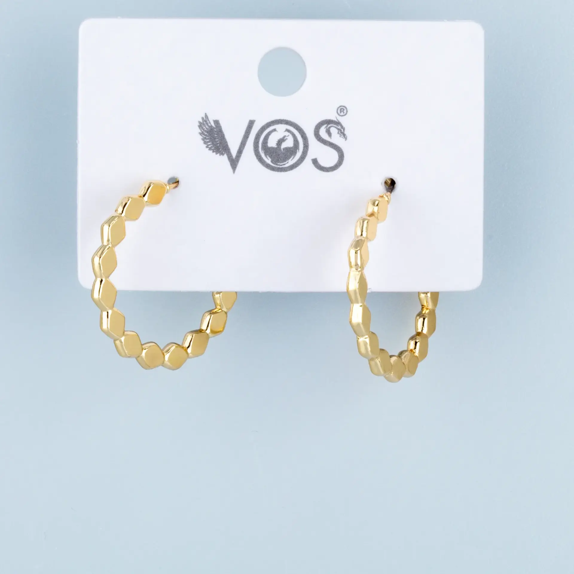 Vos Jewelry 14K Pimli Halka Küpe