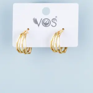 Vos Jewelry 14K Pimli Halka Küpe