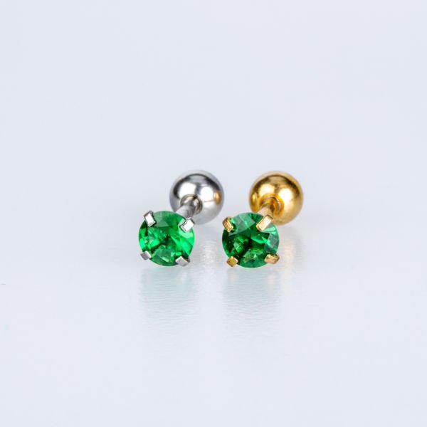 Piercing Tragus Yuvarlak 4mm Taş