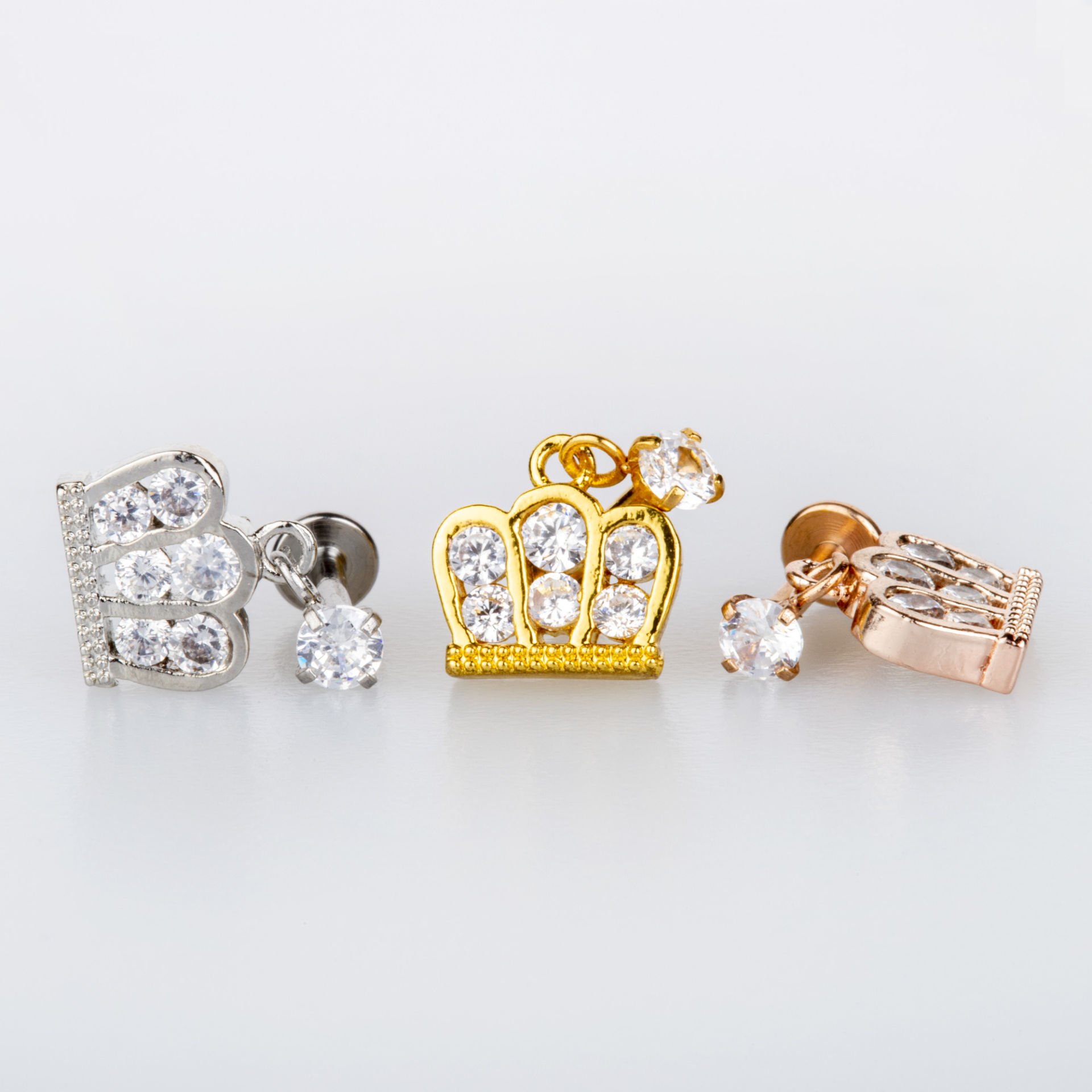 Toptan 316L Çelik Barlı Piercing Tragus Taç