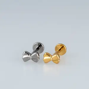 Toptan Piercing Titanyum Fiyonk Figürlü Tragus Helix Labret Vos Etnik Takı Beyaz 8mm