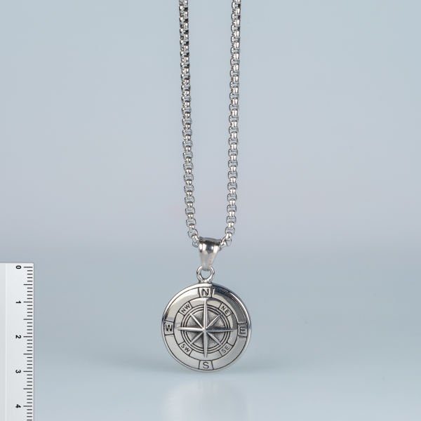 Steel Necklace Compass