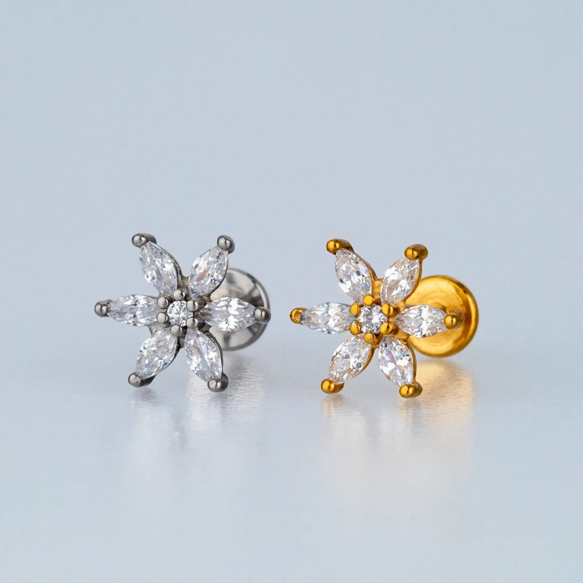 Toptan Piercing Çelik Tragus Çiçek