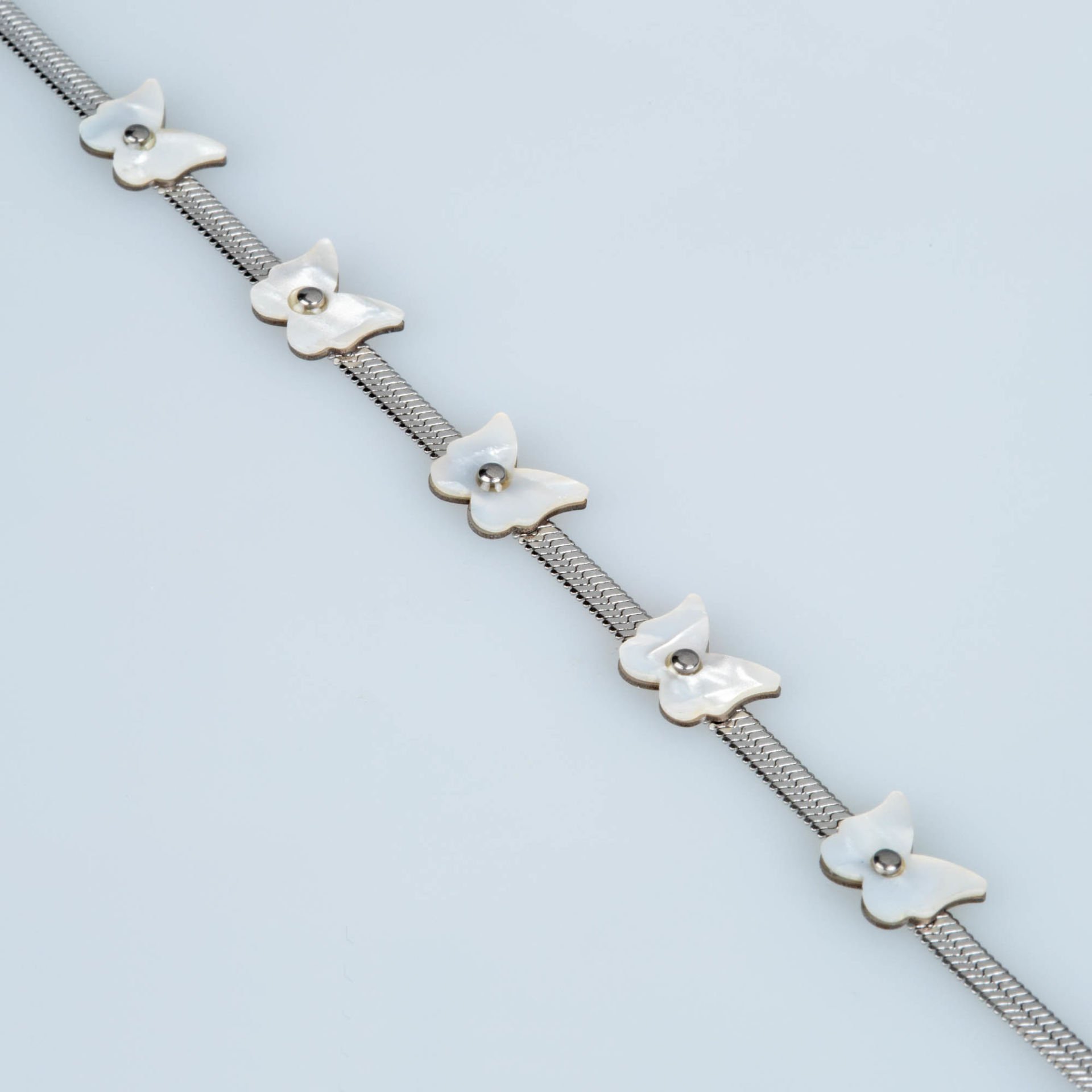 Steel Italian Chain Bracelet Butterfly