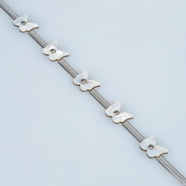 Steel Italian Chain Bracelet Butterfly