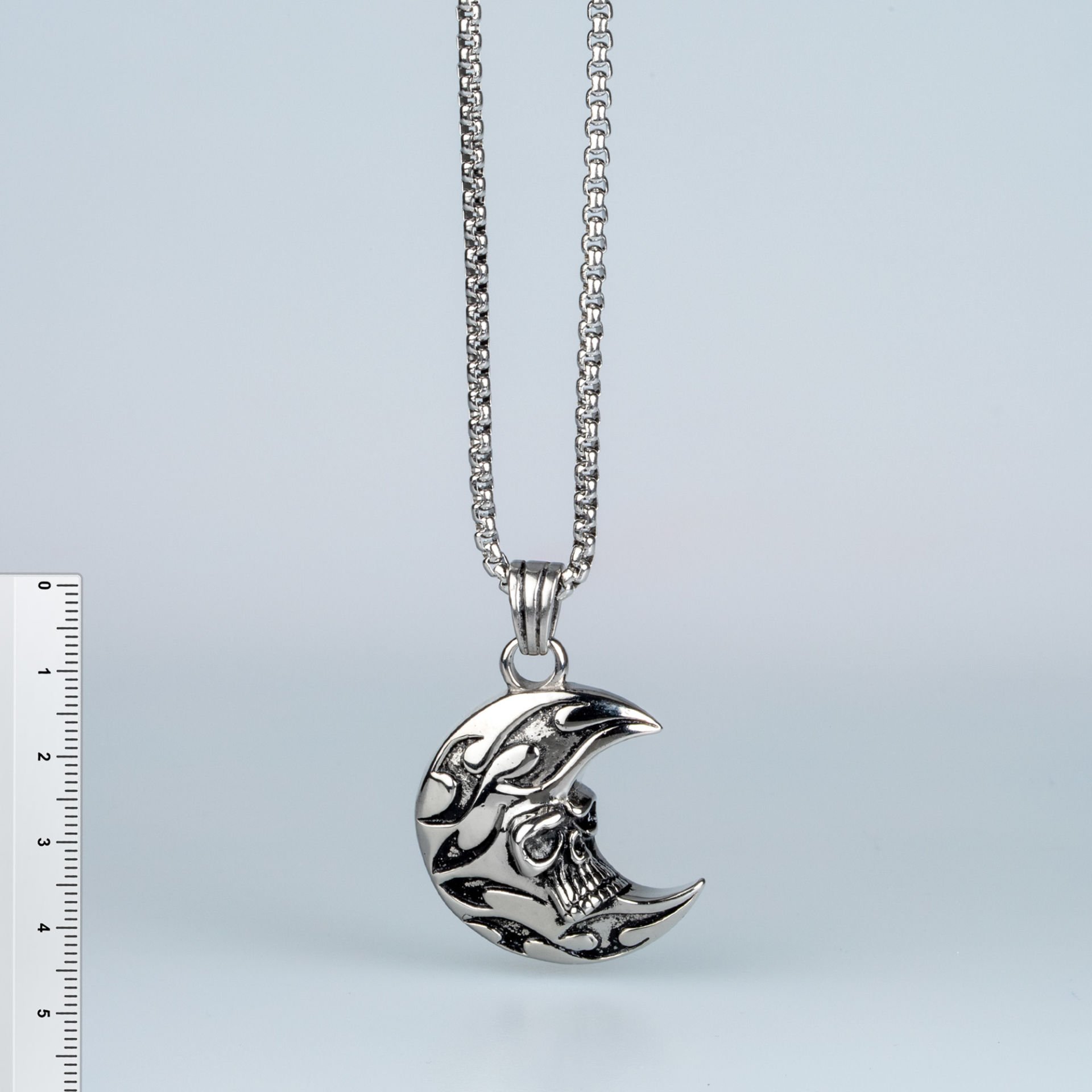 Steel Necklace Gothic Moon