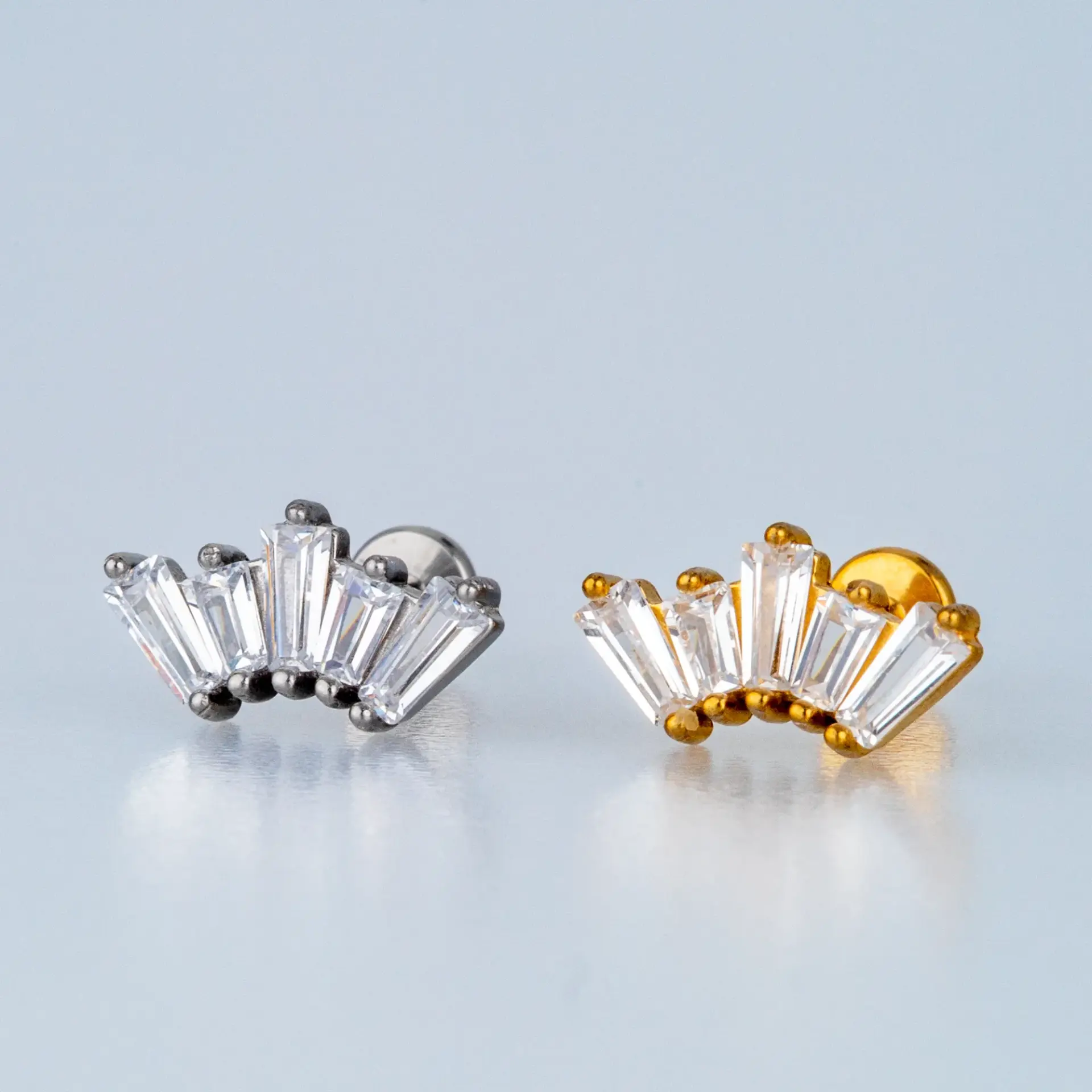 Toptan Piercing Çelik Tragus Helix Sutun Taş Lotus