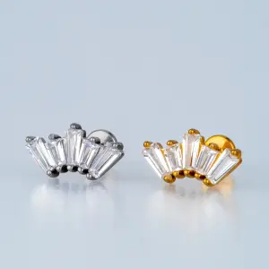 Toptan Piercing Çelik Tragus Helix Sutun Taş Lotus