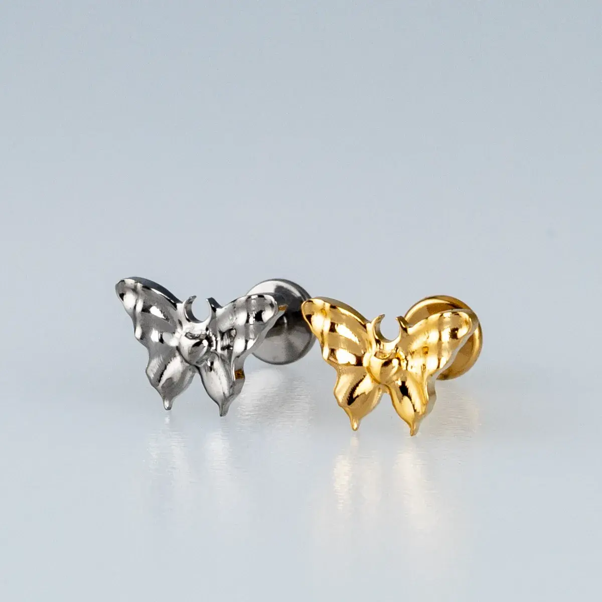 Toptan Piercing Titanyum Kelebek Tragus Helix Labret Vos Etnik Takı