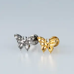Toptan Piercing Titanyum Kelebek Tragus Helix Labret Vos Etnik Takı