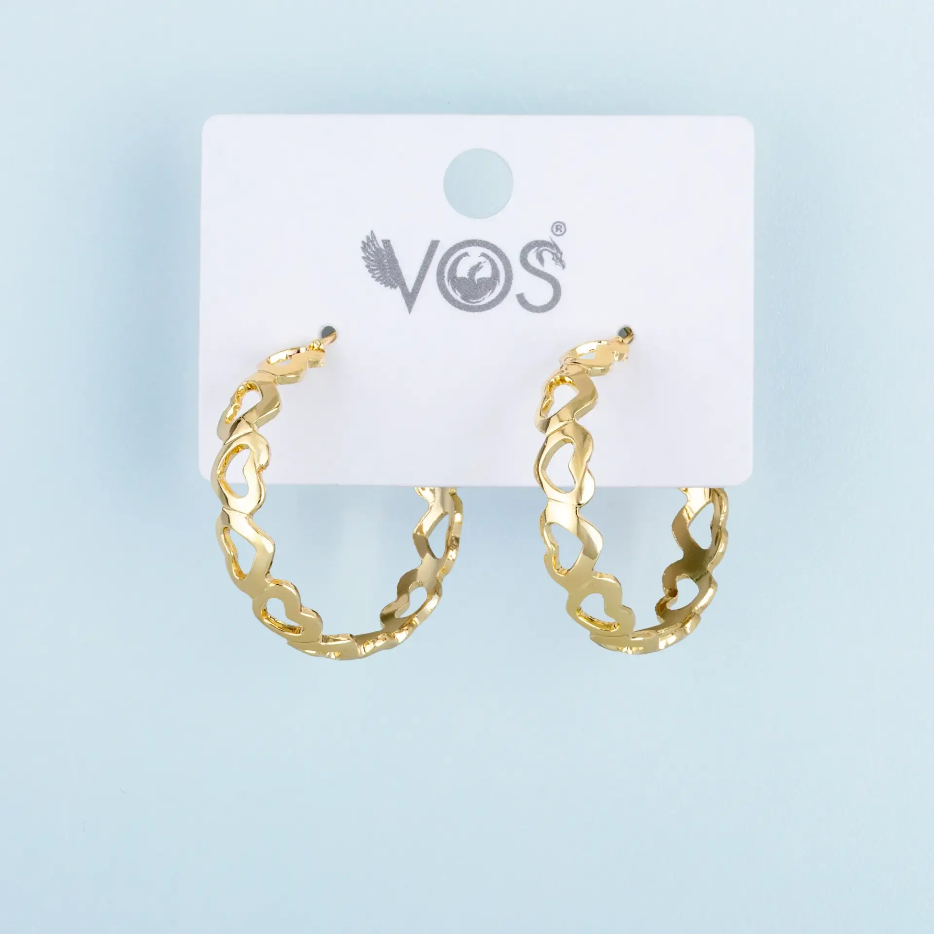 Vos Jewelry 14K Halka Küpe Kalp