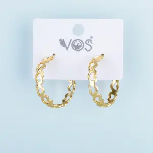 Vos Jewelry 14K Halka Küpe Kalp