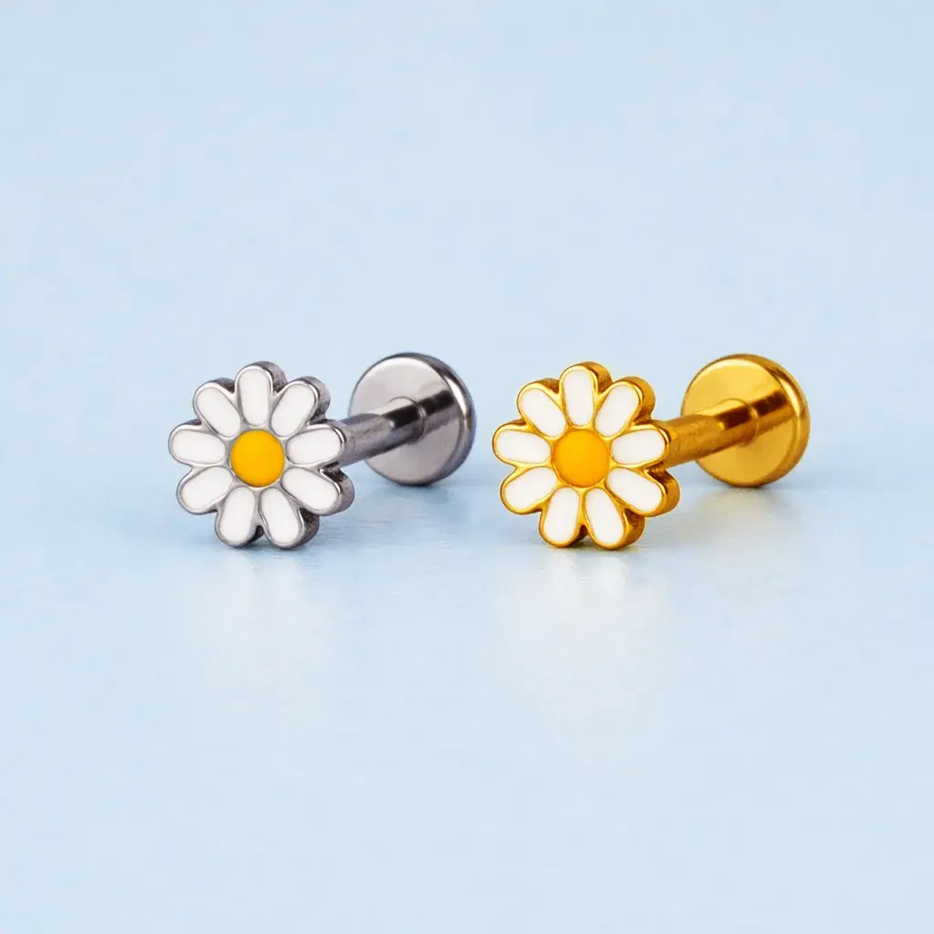 Piercing Titanyum Tragus Papatya Sarı