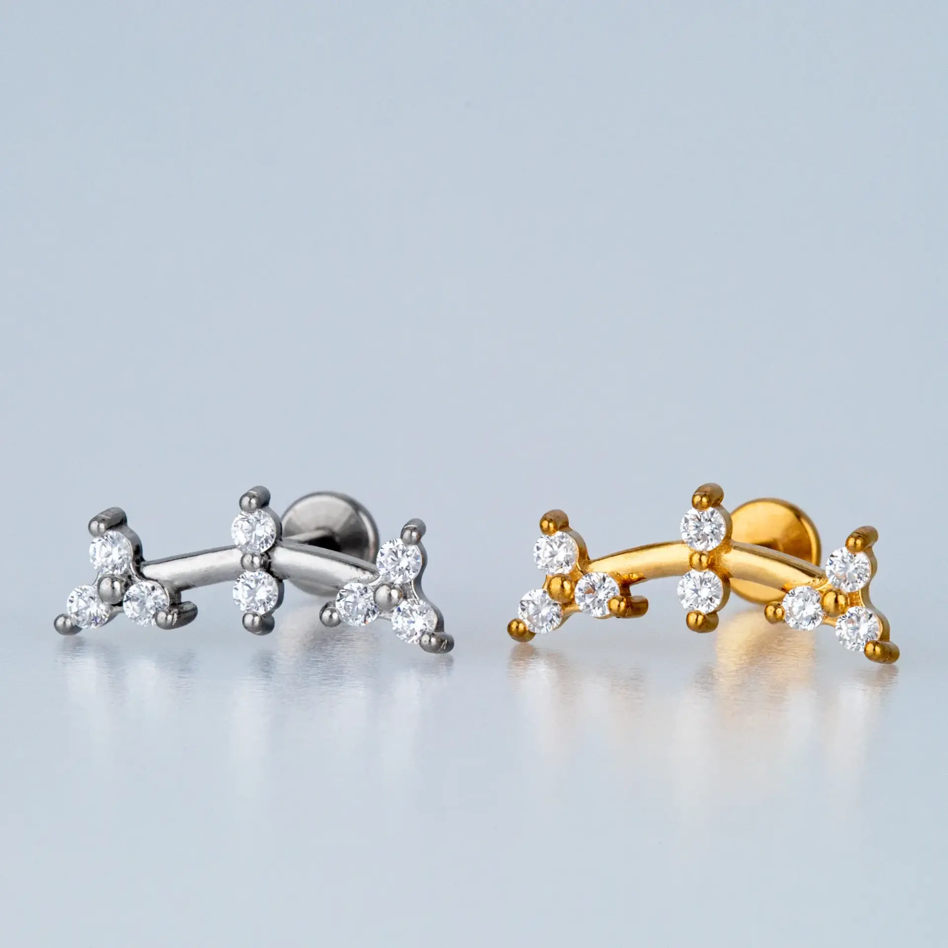 Toptan Piercing Çelik Tragus Helix Beyaz 8mm