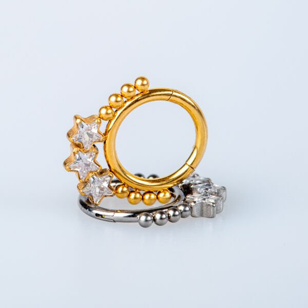 ثقب خاتم التيتانيوم على شكل نجمة