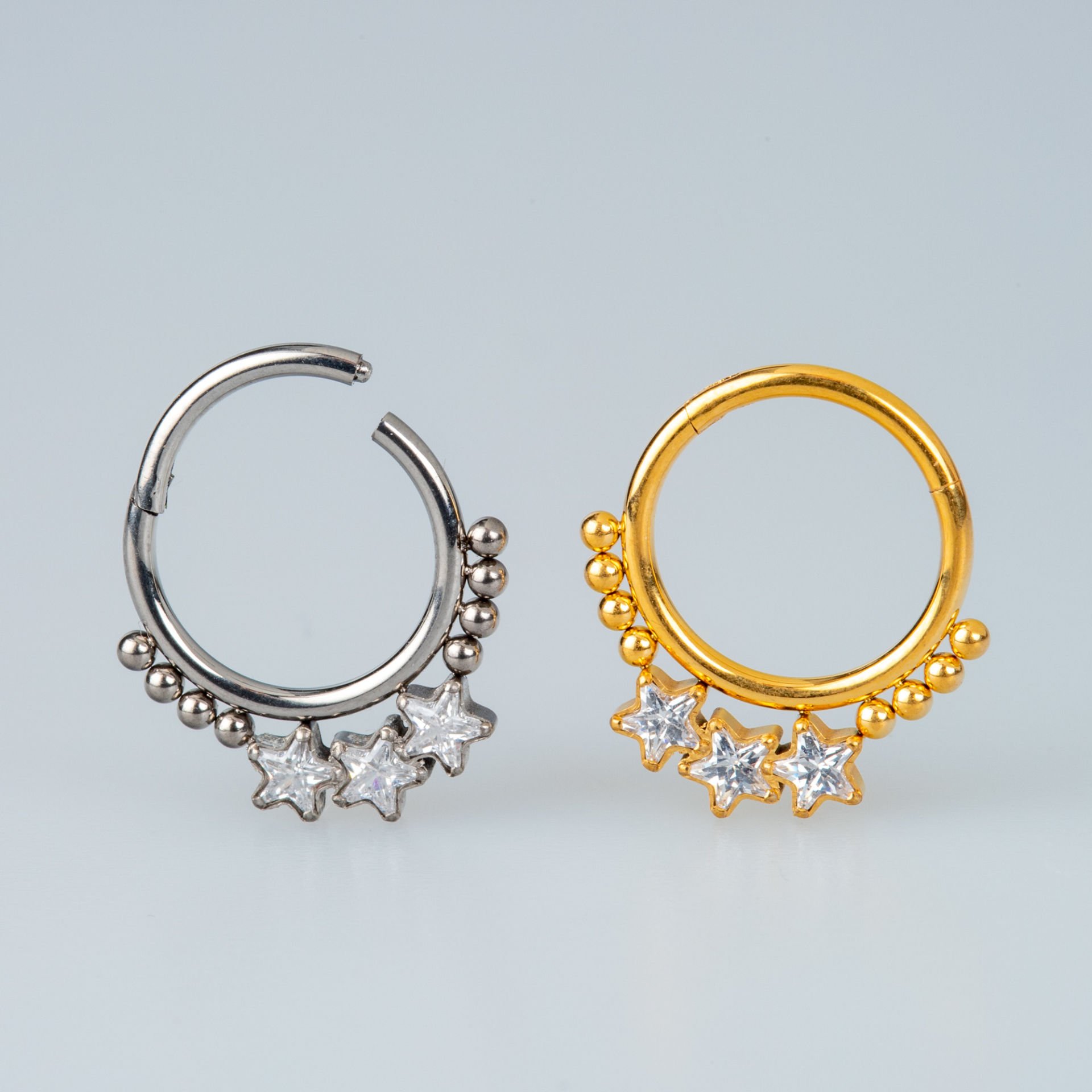 Piercing Titanium Ring Star