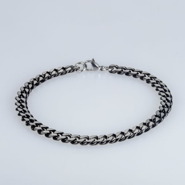 Men's Steel Chain Bracelet Black
