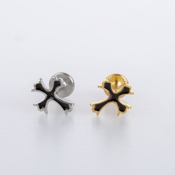 Piercing Tragus Cross Yellow 8mm