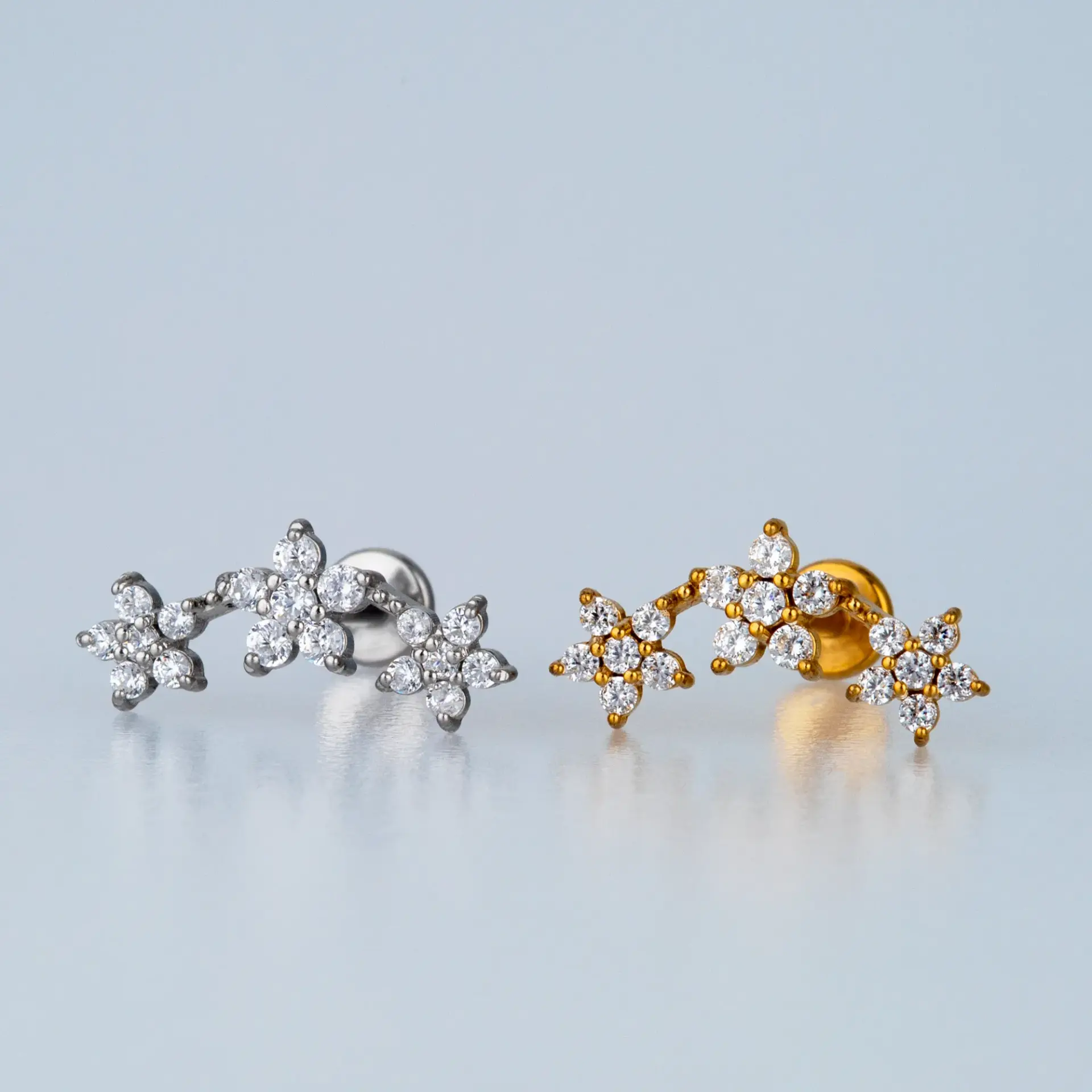 Toptan Piercing Çelik Tragus Helix Çiçek