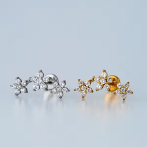 Toptan Piercing Çelik Tragus Helix Çiçek