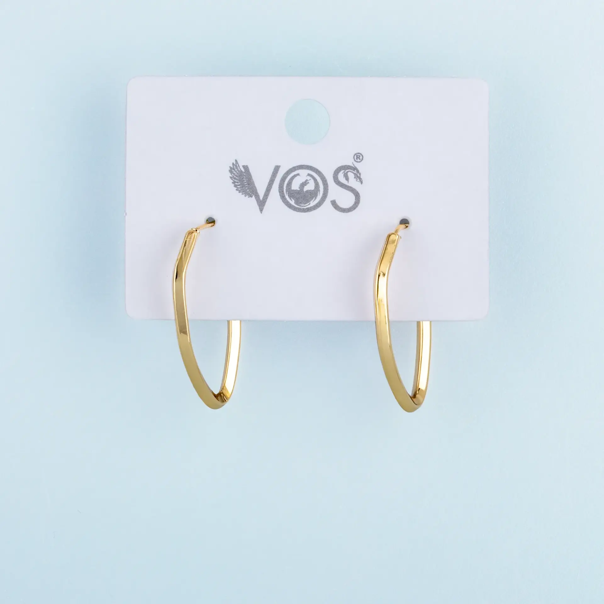 Vos Jewelry 14K Halka Elip Küpe