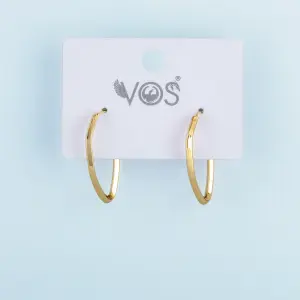 Vos Jewelry 14K Halka Elip Küpe