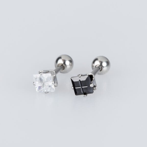 Piercing Tragus Square Stone Black