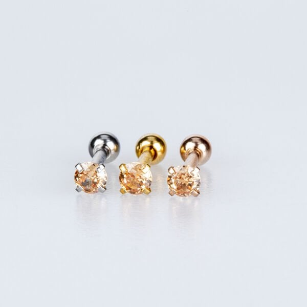 Piercing Tragus Yuvarlak 3mm Taş