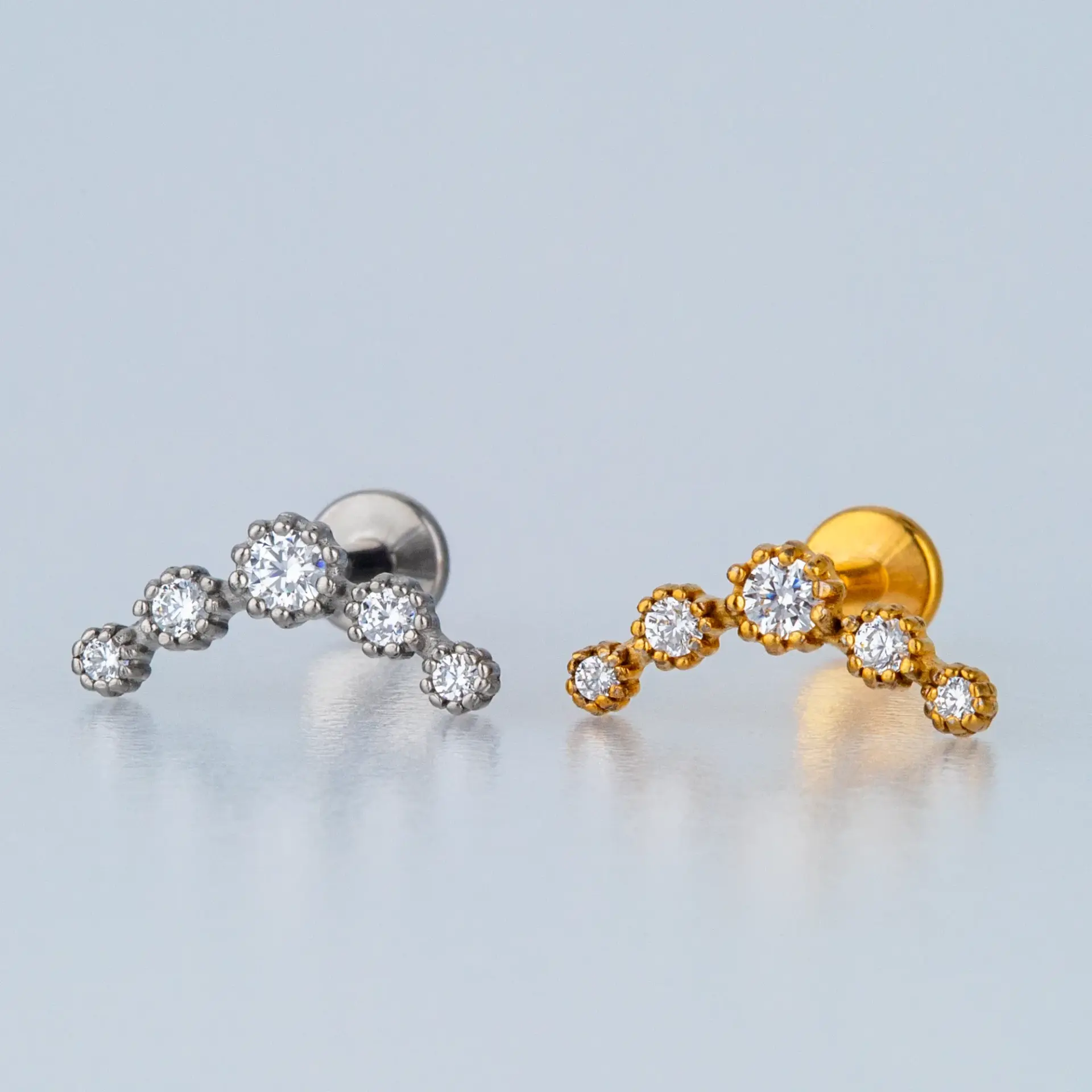 Toptan Piercing Çelik Tragus Helix Sarı