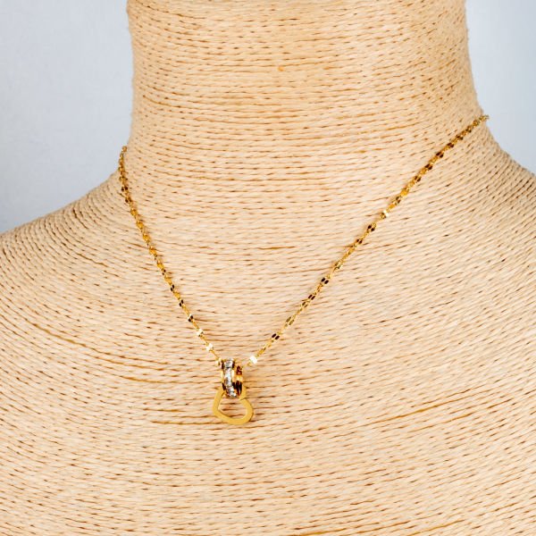 Çelik Kolye Zincir Kalp