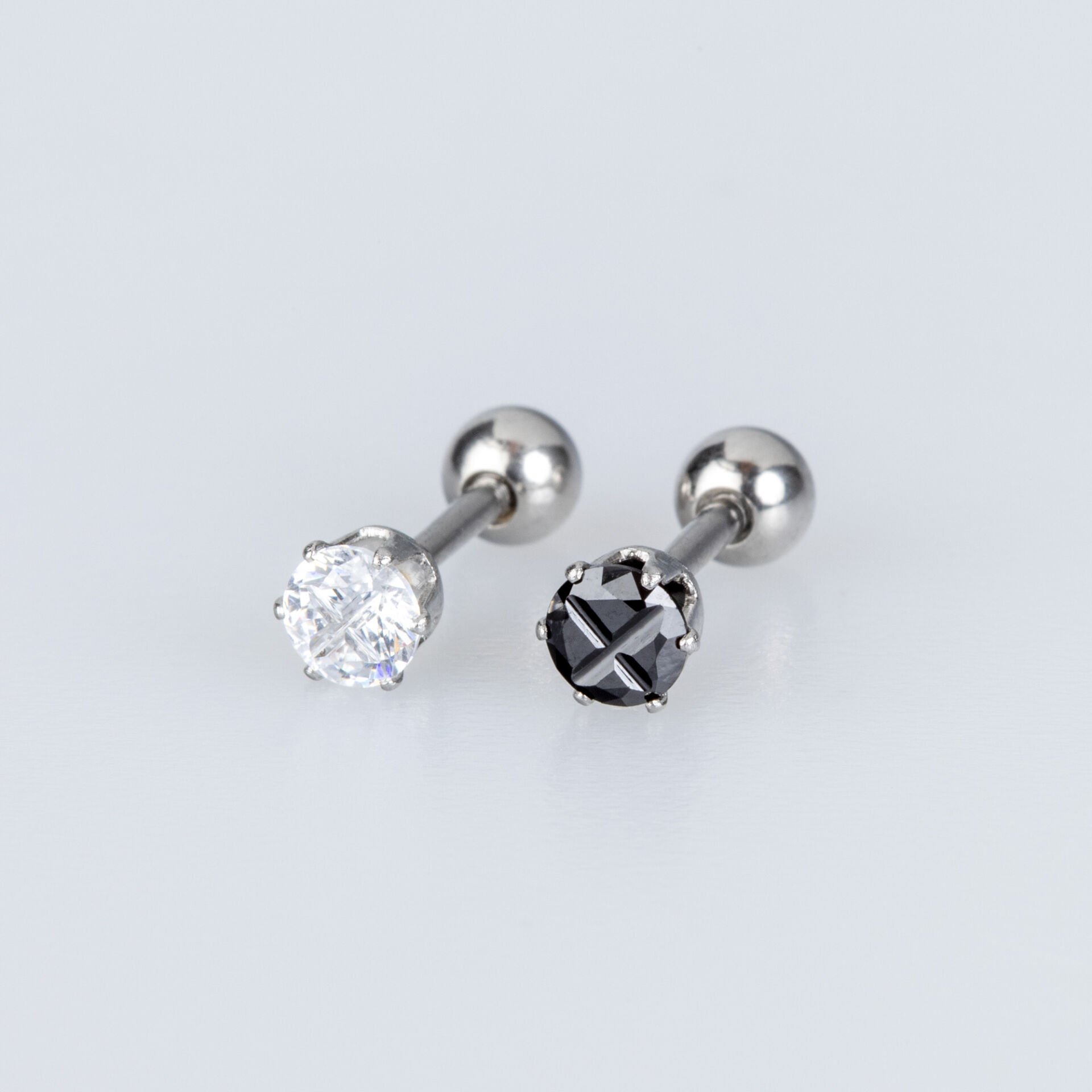 Piercing Çelik Tragus Yuvarlak Taş