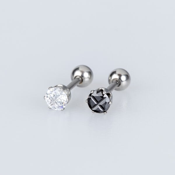 Piercing Tragus Round Stone Black