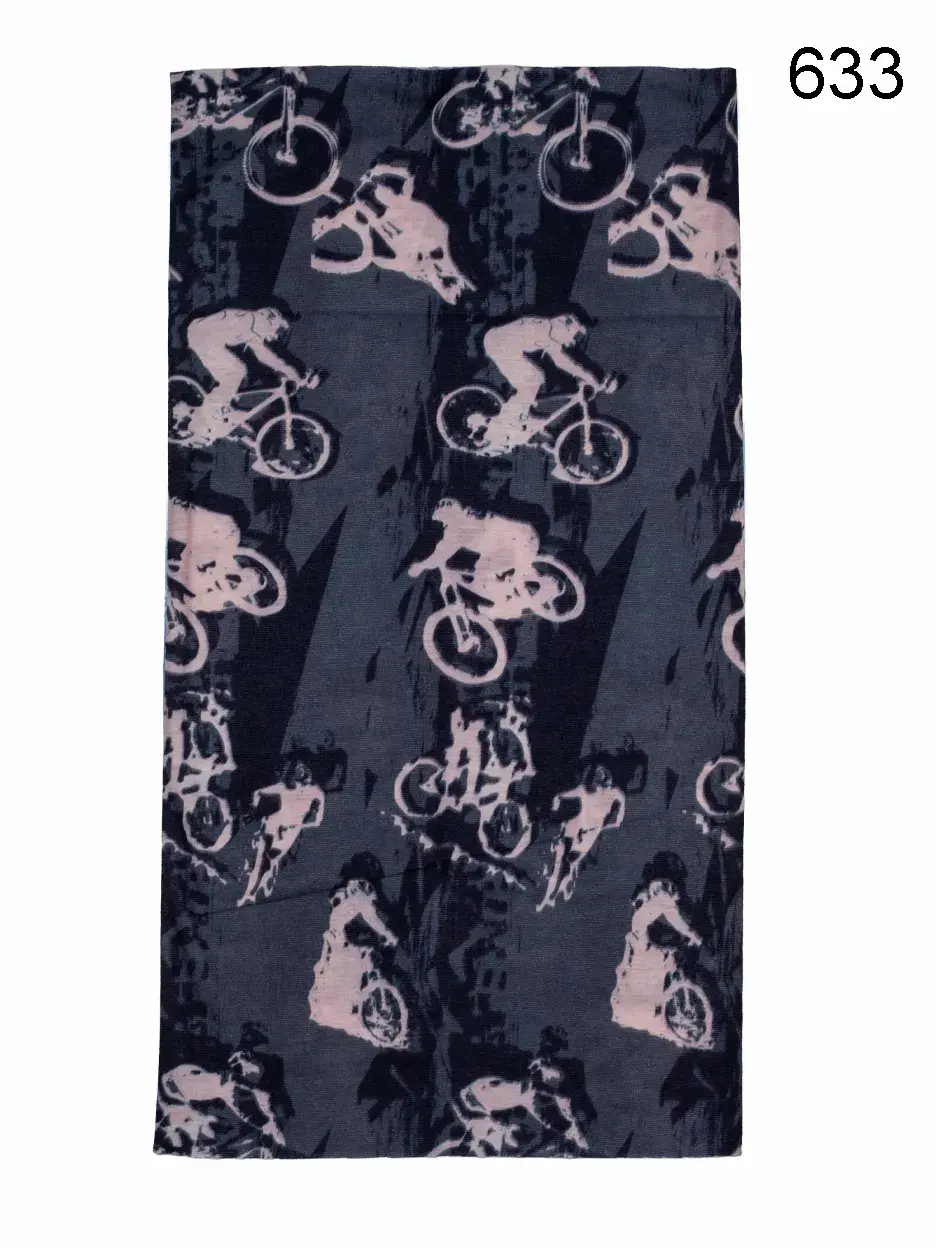 Toptan Bisikletçi Silüet Baskılı Mikrofiber Dikişsiz Boyunluk