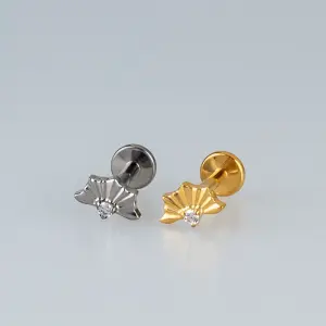 Toptan Titanyum Yelpaze Tragus Piercing Vos Toptan Beyaz 8mm