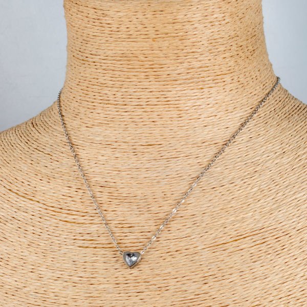 Çelik Kolye Zincir Kalp