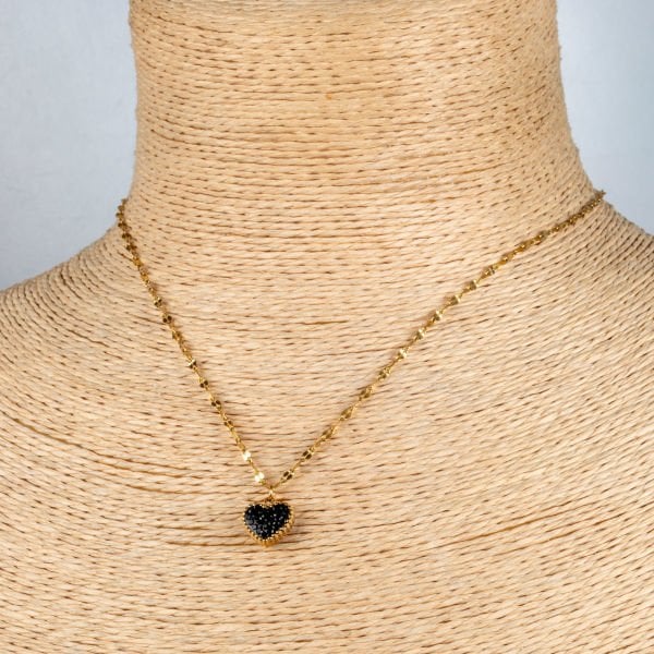 Çelik Kolye Zincir Kalp