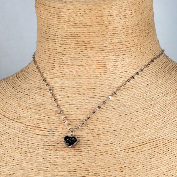 Çelik Kolye Zincir Kalp