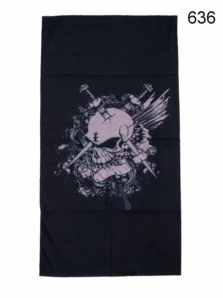 Toptan Hançerli Kurukafa Baskılı Mikrofiber Dikişsiz Boyunluk