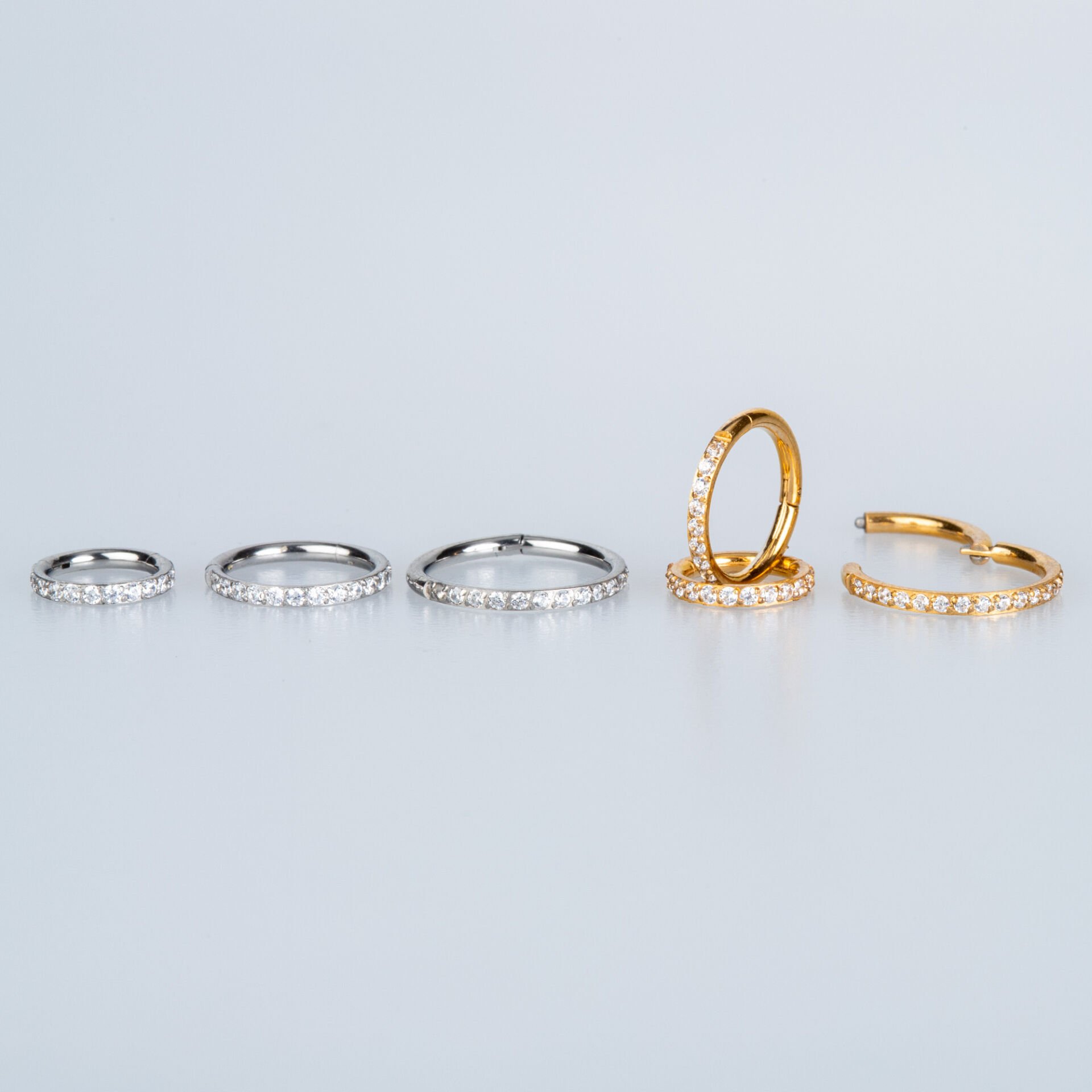 Halka Piercing Taşlı Sarı 14mm