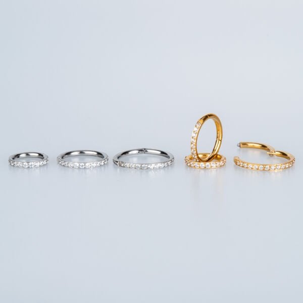 Halka Piercing Taşlı Sarı 14mm