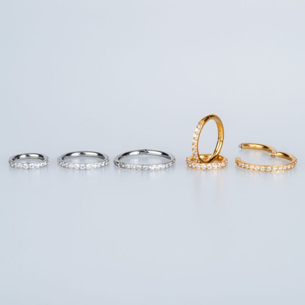 Halka Piercing Taşlı Beyaz 10mm