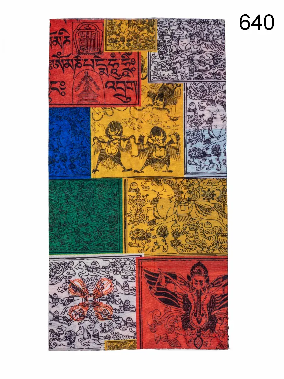 Toptan Tibet Dua Bayrağı Baskılı Mikrofiber Dikişsiz Boyunluk