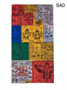Toptan Tibet Dua Bayrağı Baskılı Mikrofiber Dikişsiz Boyunluk