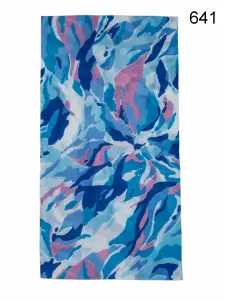 Toptan Mavi Pembe Akrilik Desenli Mikrofiber Dikişsiz Boyunluk