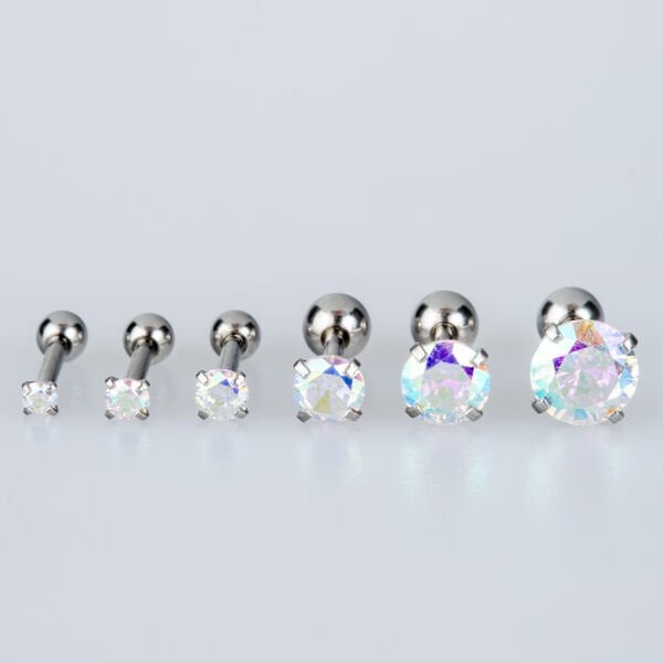 Piercing Tragus Round Stone 6mm Stone