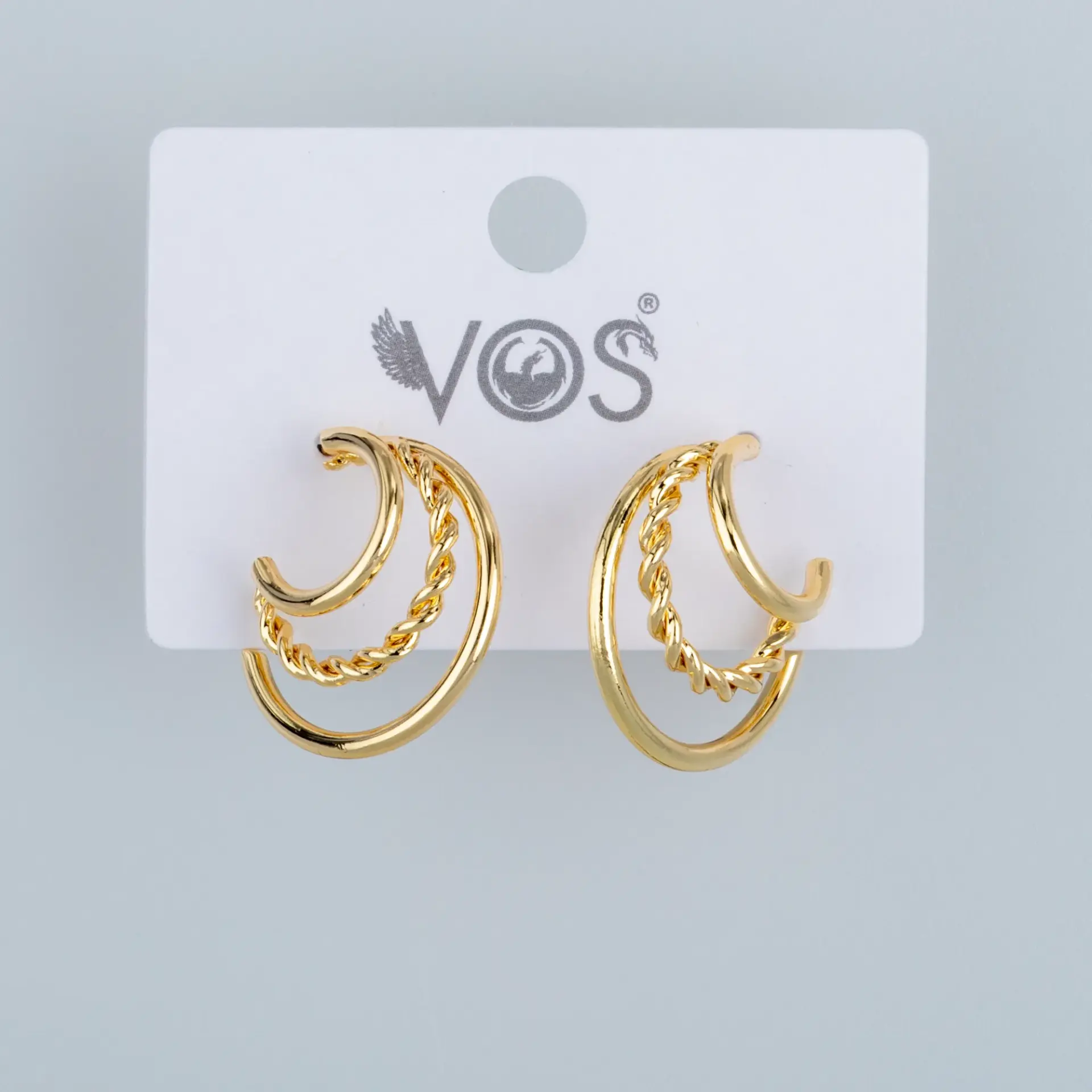 Vos Jewelry 14K Pimli Halka Küpe