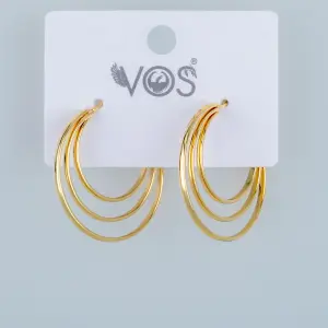 Vos Jewelry 14K Pimli Halka Küpe