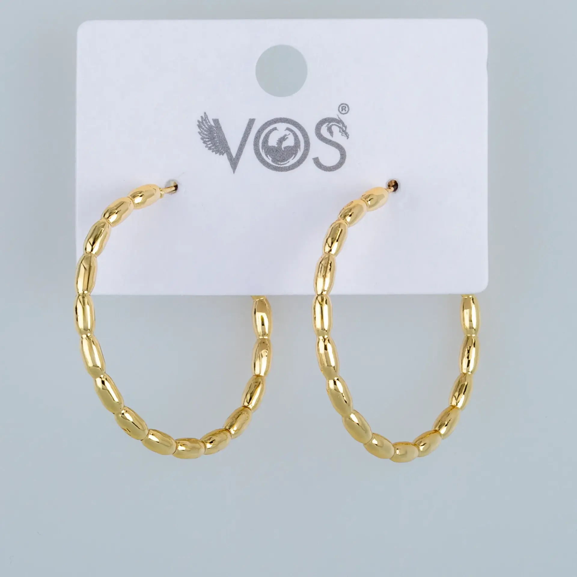Vos Jewelry 14K Pimli Halka Küpe