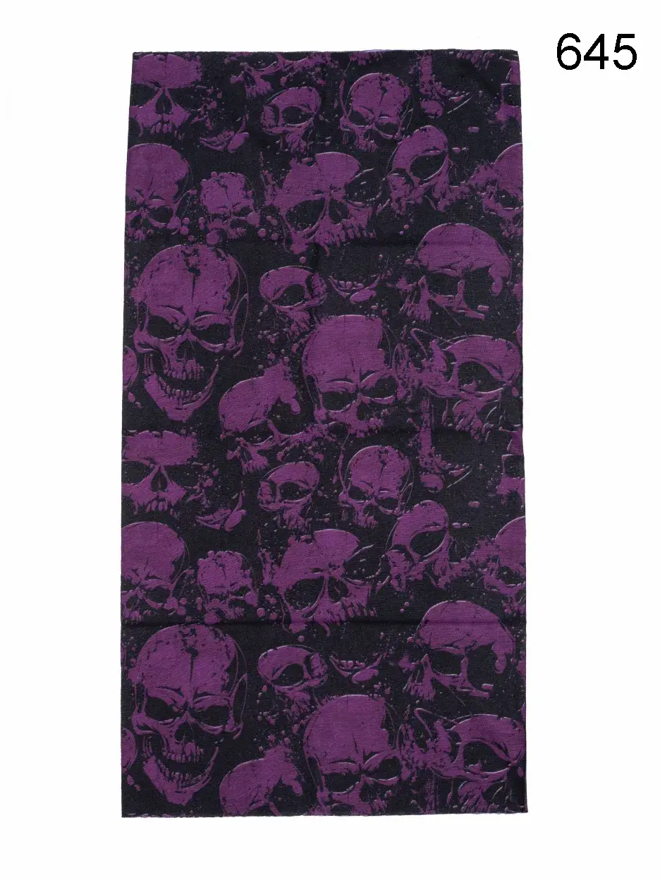 Toptan Mor Kurukafa Baskılı Mikrofiber Dikişsiz Boyunluk
