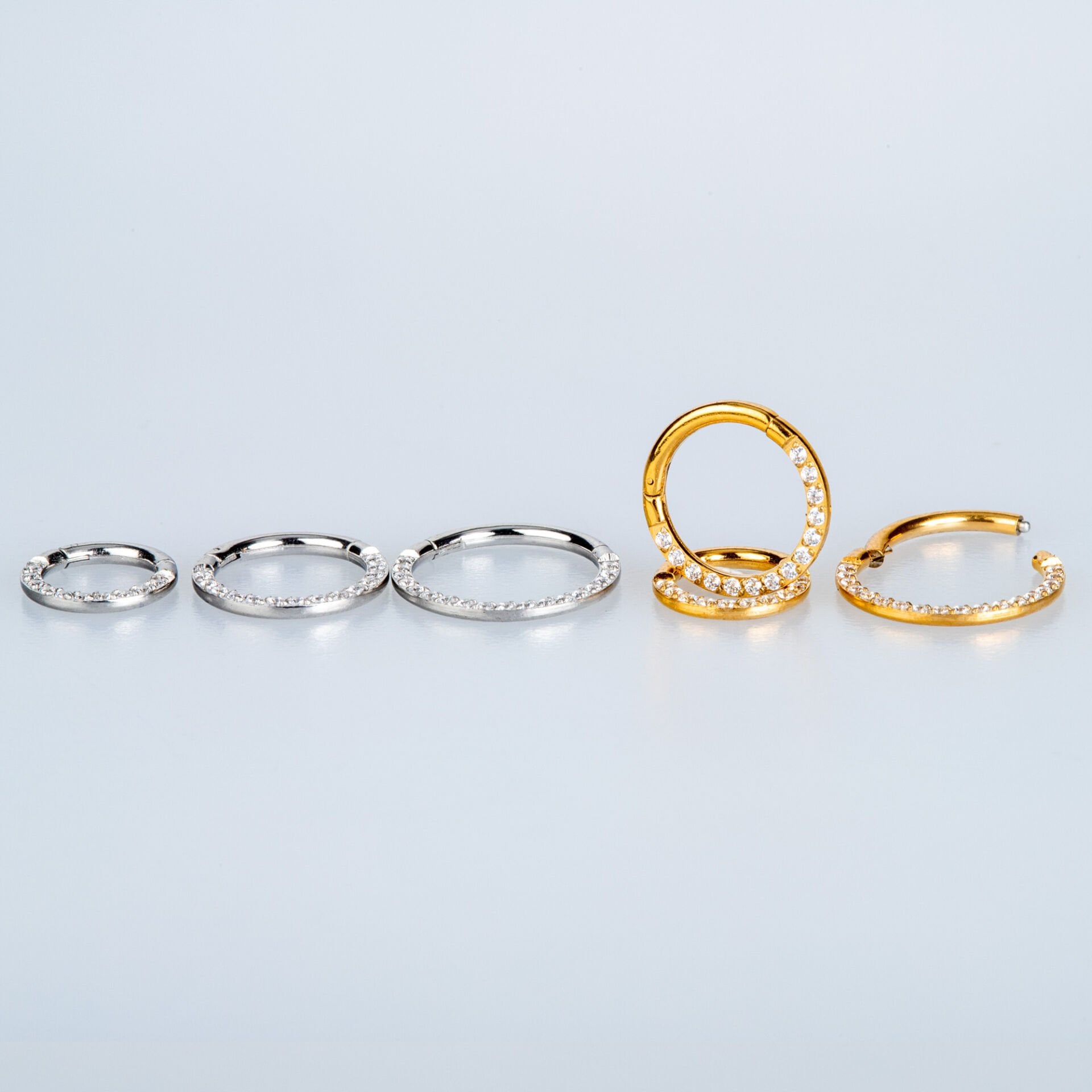 Halka Piercing Taşlı Sarı 12mm